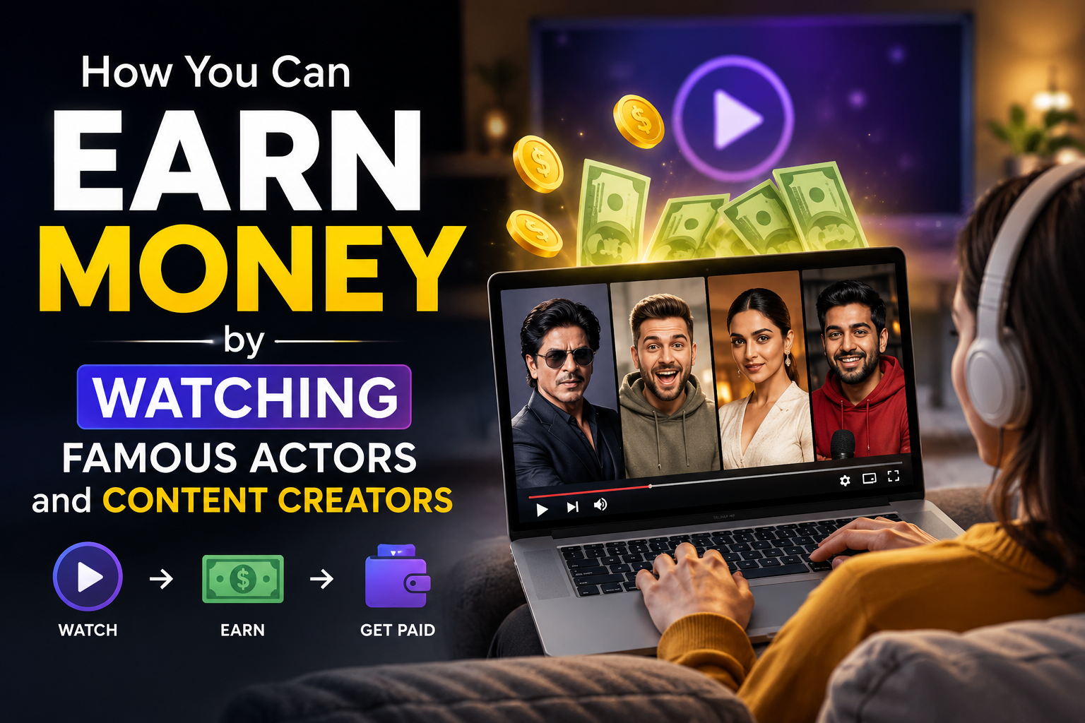 How You Can Earn Money by Watching Famous Actors and Content Creators